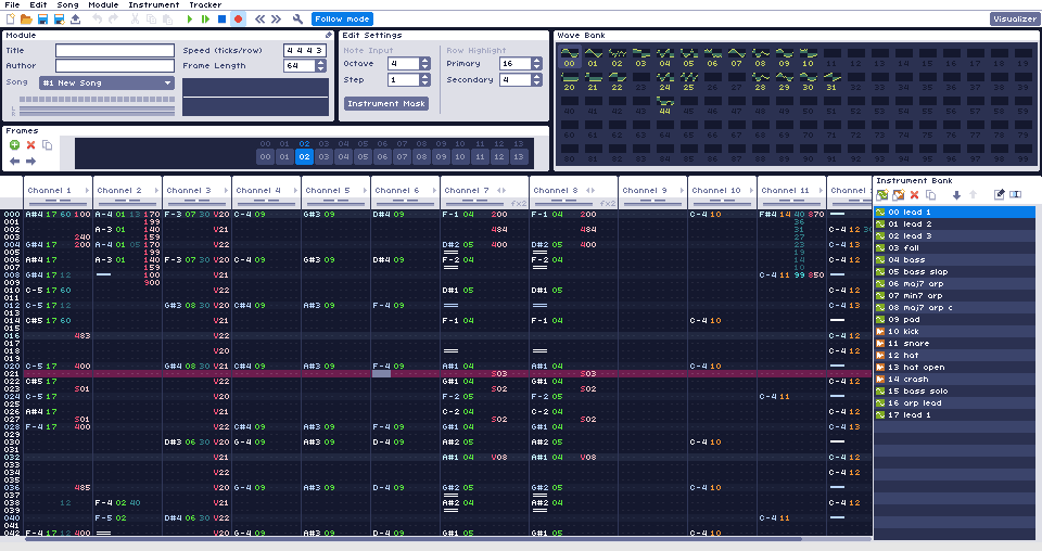 WaveTracker's main screen