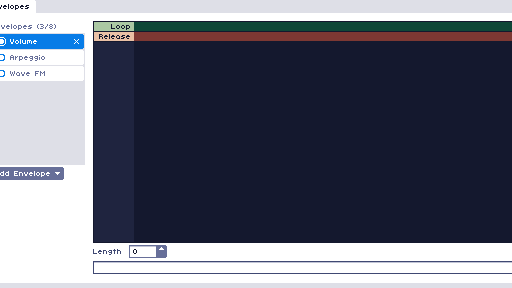 Animated image of a volume envelope being drawn in the instrument editor